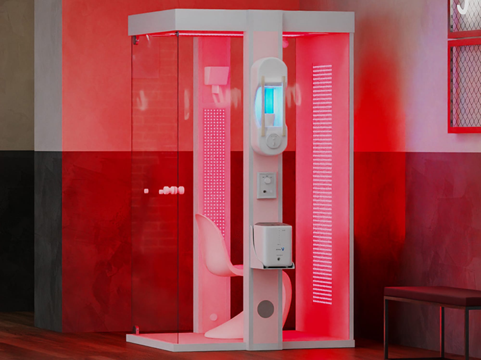 HaloRed O₂ red light and salt therapy room